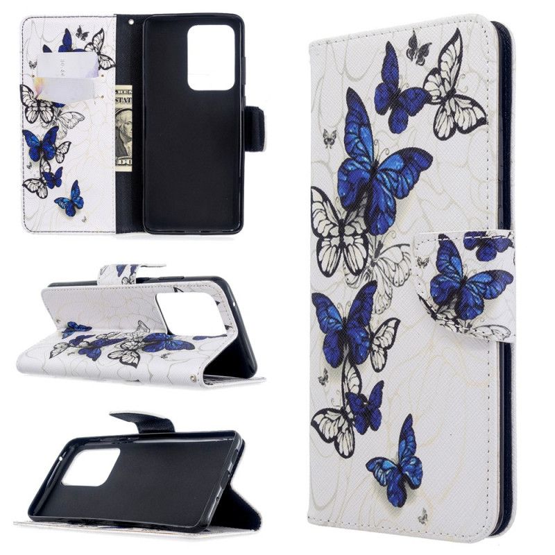 Etui Folio Samsung Galaxy S20 Ultra Biały Królowie Motyli Etui Ochronne