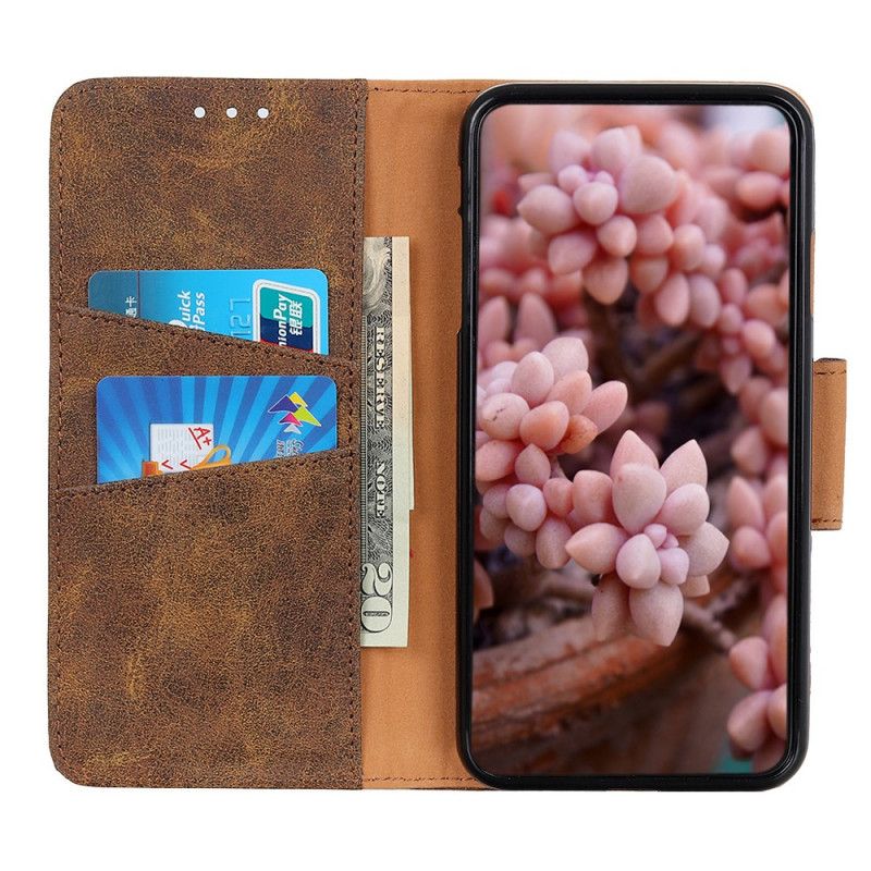 Etui Folio Samsung Galaxy S20 Ultra Ciemnoczerwony Szary Vintage Klapka Magnetyczna