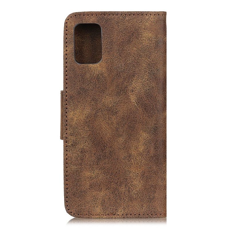 Etui Folio Samsung Galaxy S20 Ultra Ciemnoczerwony Szary Vintage Klapka Magnetyczna