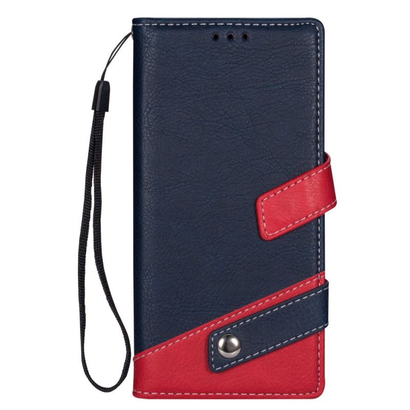 Etui Folio Samsung Galaxy S20 Ultra Ciemnoniebieski Dwukolorowy Uchwyt Na Słuchawki Etui Ochronne