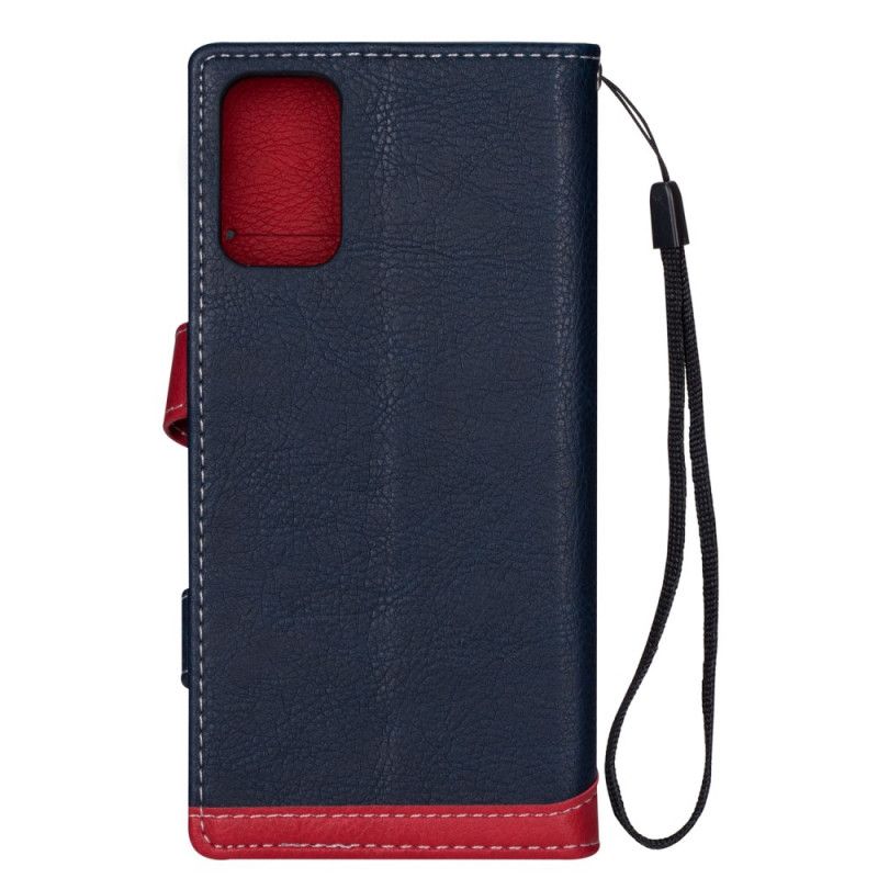 Etui Folio Samsung Galaxy S20 Ultra Ciemnoniebieski Dwukolorowy Uchwyt Na Słuchawki Etui Ochronne