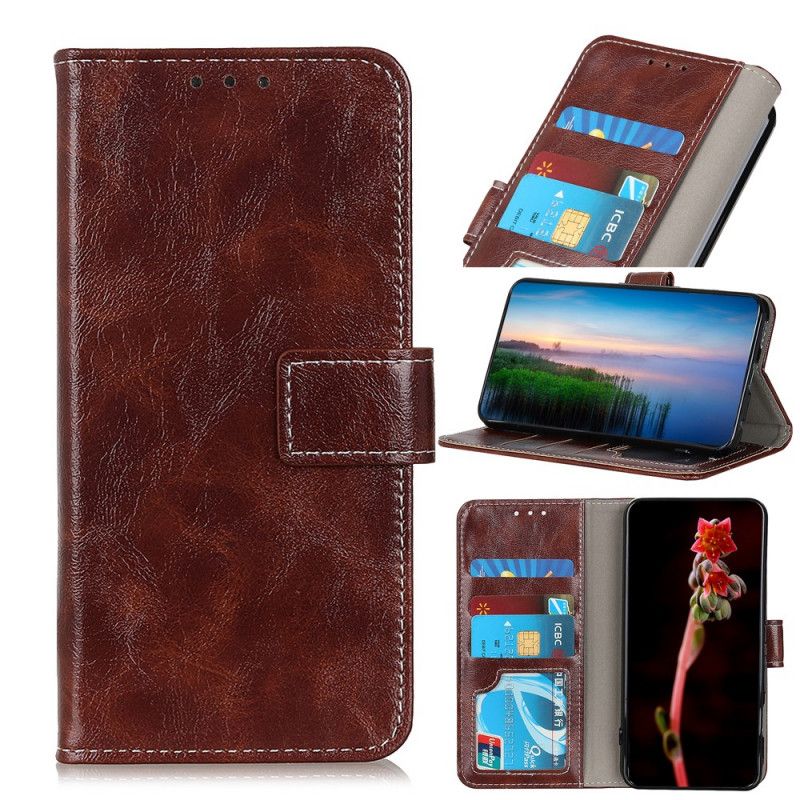 Etui Folio Samsung Galaxy S20 Ultra Czerwony Czarny Błyszczące I Widoczne Szwy Etui Ochronne