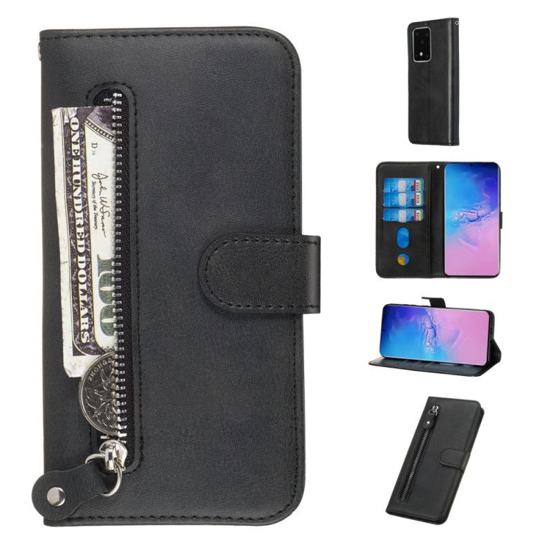 Etui Folio Samsung Galaxy S20 Ultra Czerwony Czarny Portmonetka Vintage