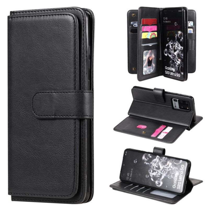 Etui Folio Samsung Galaxy S20 Ultra Granatowy Czarny Wielofunkcyjne Etui Na 10 Kart Etui Ochronne