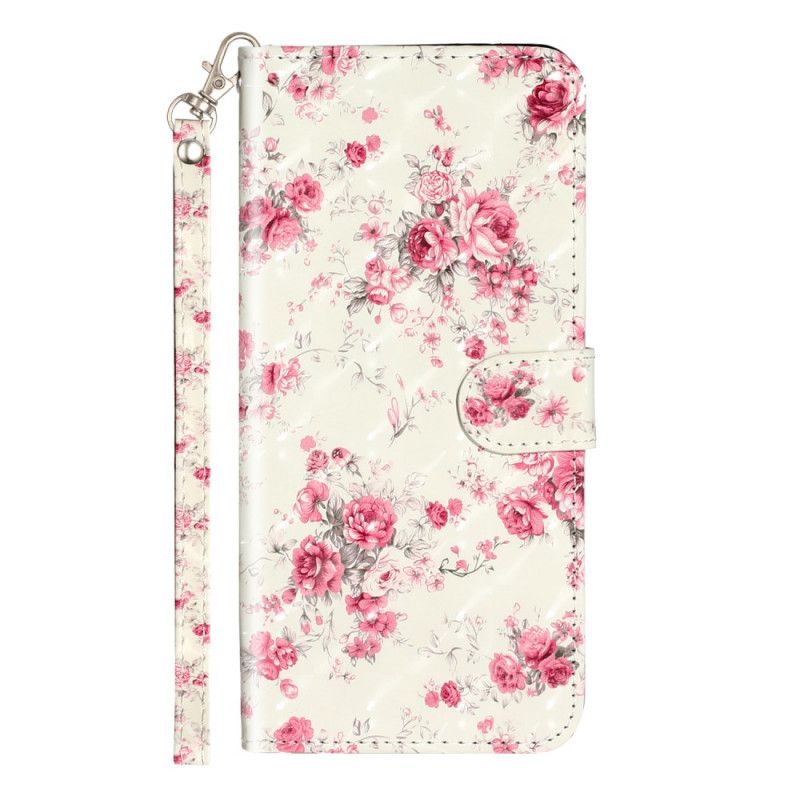 Etui Folio Samsung Galaxy S20 Ultra Kwiaty Jasne Plamy Z Paskiem Etui Ochronne