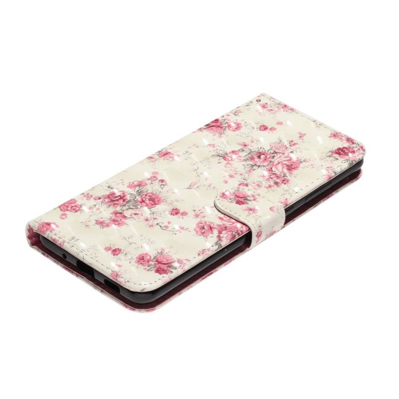 Etui Folio Samsung Galaxy S20 Ultra Kwiaty Jasne Plamy Z Paskiem Etui Ochronne