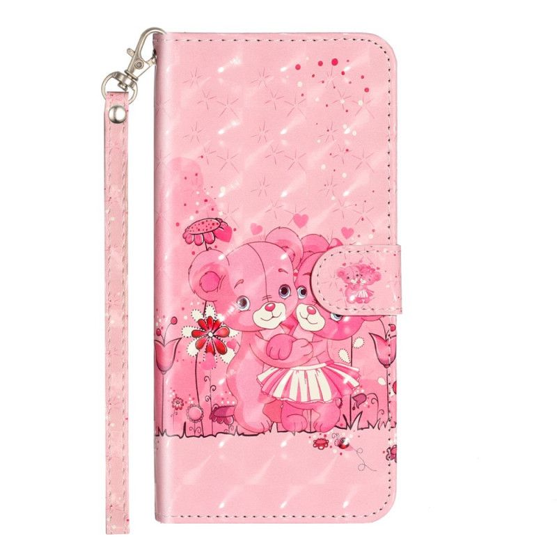 Etui Folio Samsung Galaxy S20 Ultra Pluszowe Pluszowe Misie Z Paskiem Etui Ochronne