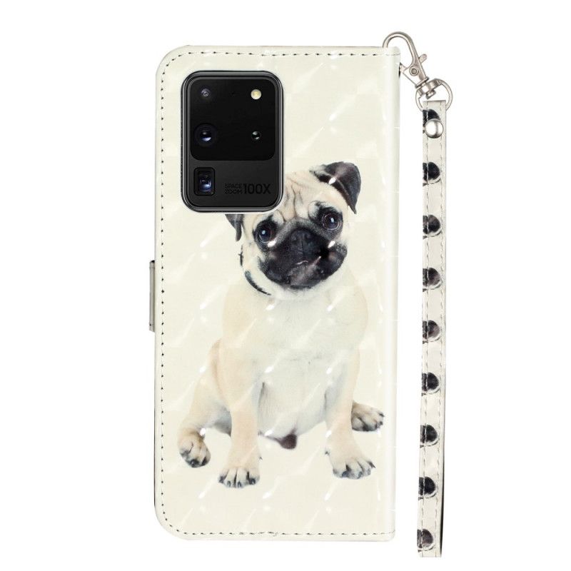 Etui Folio Samsung Galaxy S20 Ultra Punkty Świetlne Dla Psów Z Paskiem