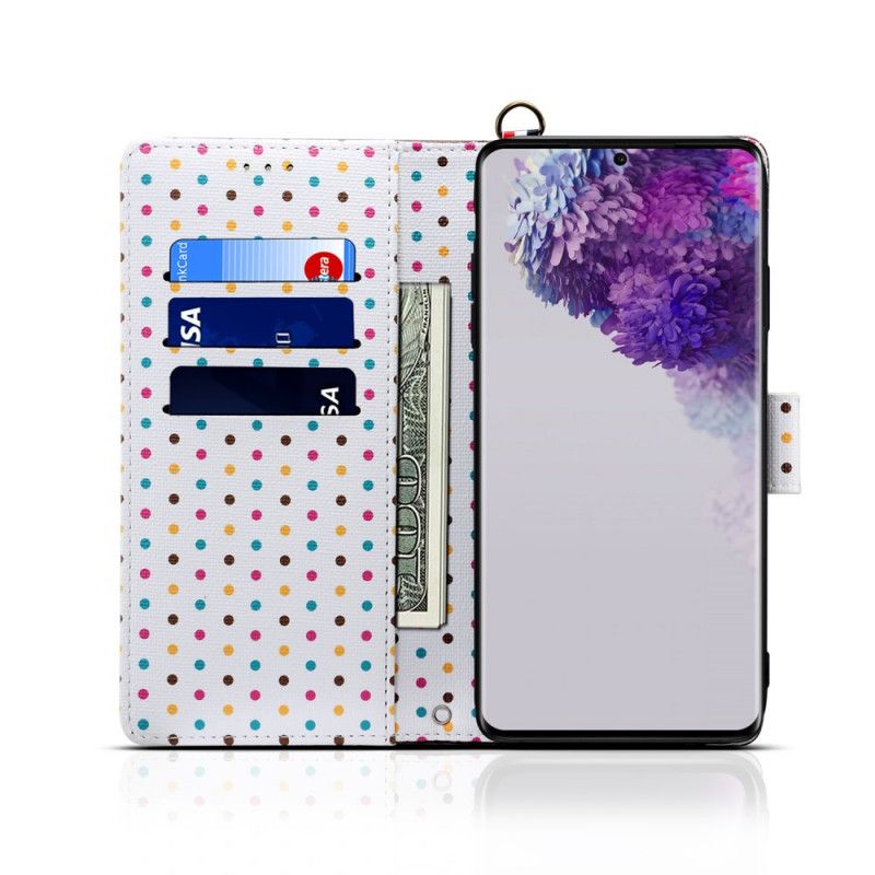 Etui Folio Samsung Galaxy S20 Ultra Różowy Mundur W Kropki Etui Ochronne