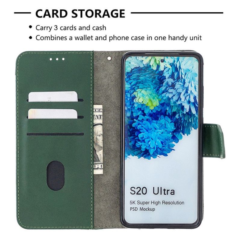 Etui Folio Samsung Galaxy S20 Ultra Szary Czarny Klasyczny Efekt Skóry Krokodyla Etui Ochronne