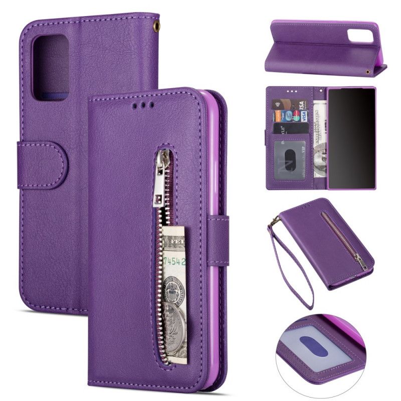 Etui Folio Samsung Galaxy S20 Ultra Szary Czarny Portmonetka Na Monety Z Paskiem