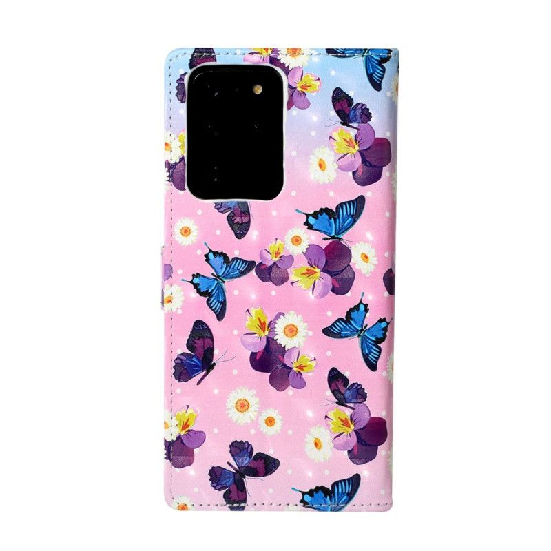 Etui Folio Samsung Galaxy S20 Ultra Ultralekkie Motyle Punktowe