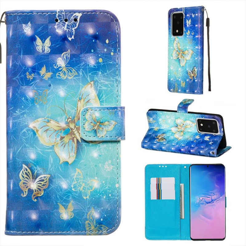 Etui Folio Samsung Galaxy S20 Ultra Złote Motyle