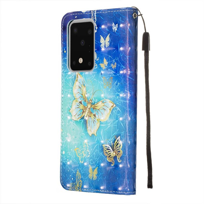 Etui Folio Samsung Galaxy S20 Ultra Złote Motyle