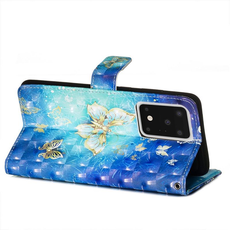 Etui Folio Samsung Galaxy S20 Ultra Złote Motyle