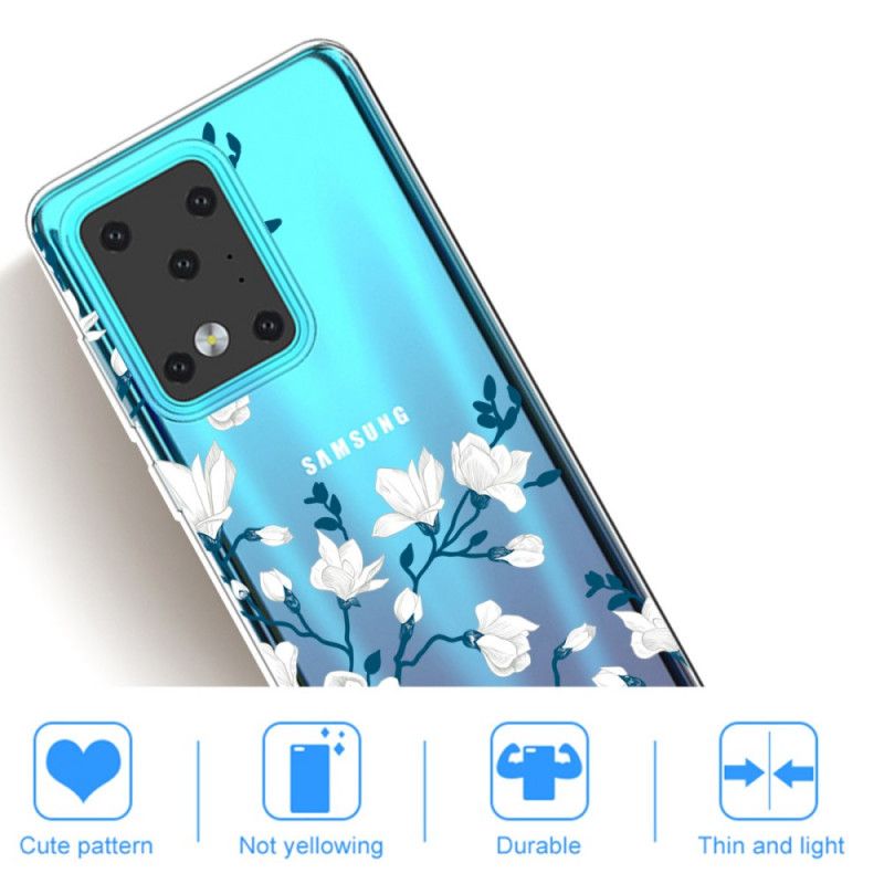 Etui Samsung Galaxy S20 Ultra Białe Kwiaty