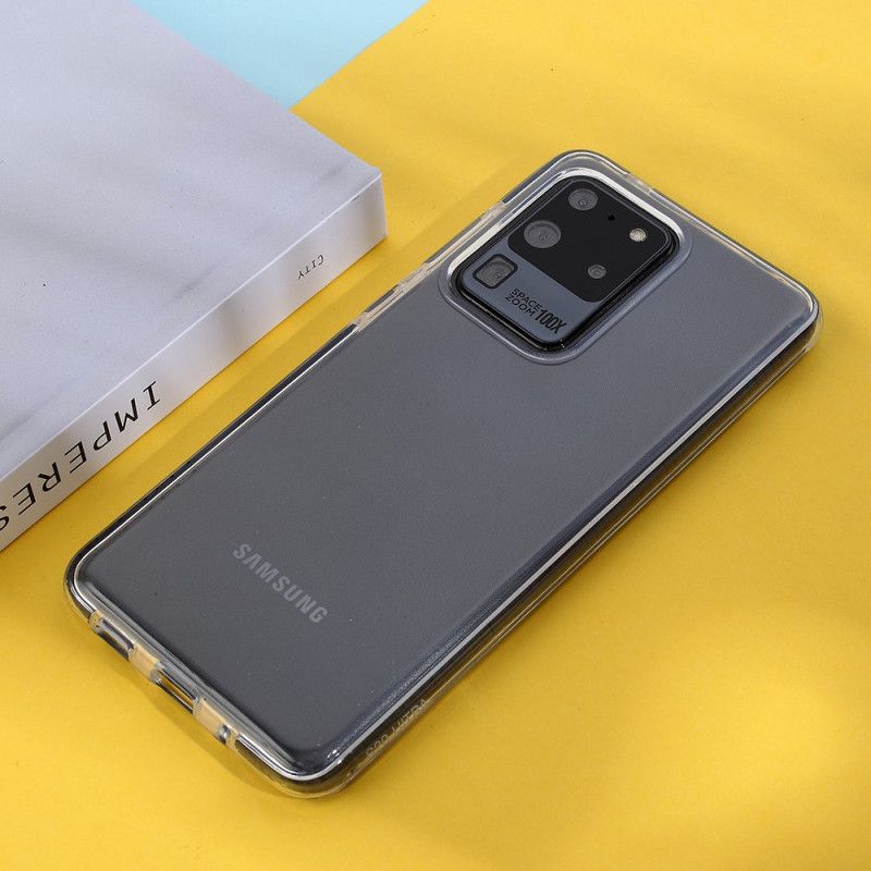 Etui Samsung Galaxy S20 Ultra Czarny Przezroczyste Kolorowe Krawędzie Etui Ochronne