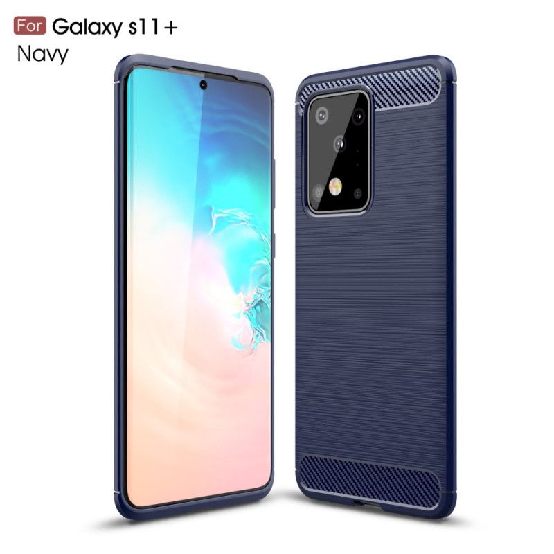 Etui Samsung Galaxy S20 Ultra Czerwony Czarny Szczotkowane Włókno Węglowe