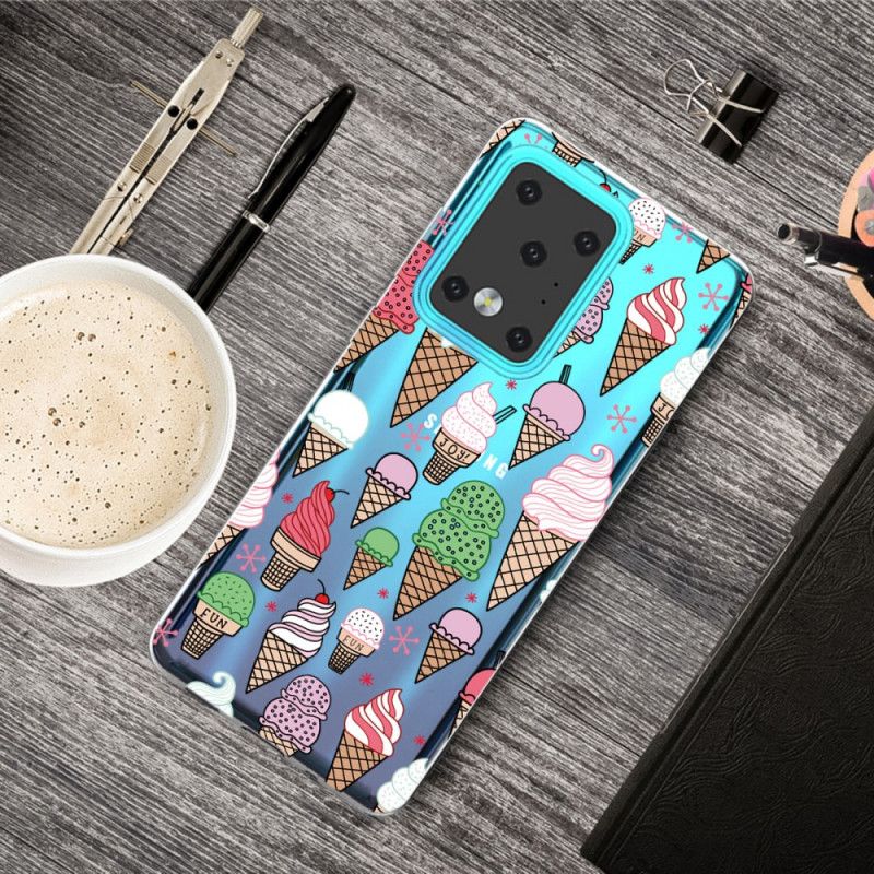 Etui Samsung Galaxy S20 Ultra Lody Śmietankowe