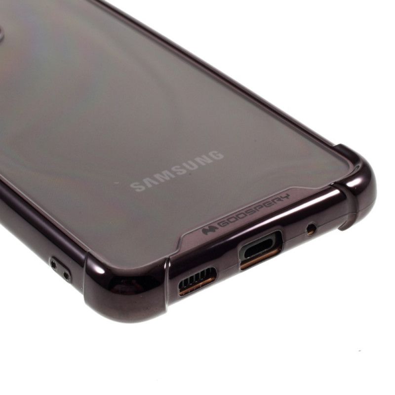 Etui Samsung Galaxy S20 Ultra Srebrny Czarny Przezroczyste Krawędzie W Kolorze Goospery