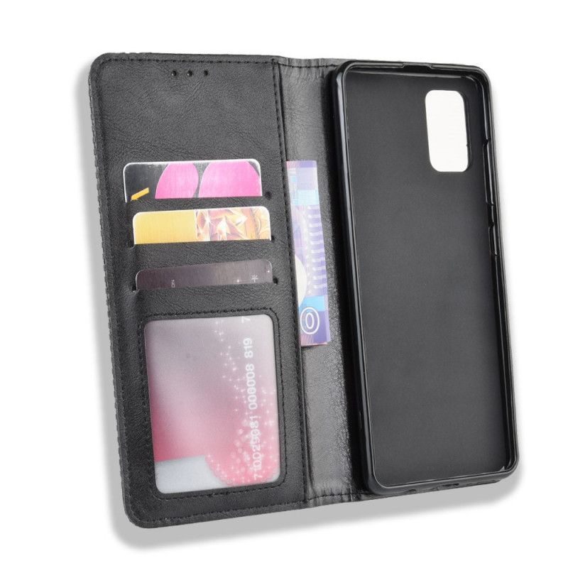 Flip Kotelot Samsung Galaxy S20 Ultra Czerwony Czarny Stylizowany Efekt Skóry W Stylu Vintage Etui Ochronne