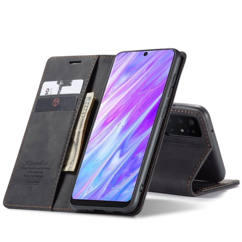 Flip Kotelot Samsung Galaxy S20 Ultra Granatowy Czarny Etui Z Imitacji Skóry Etui Ochronne