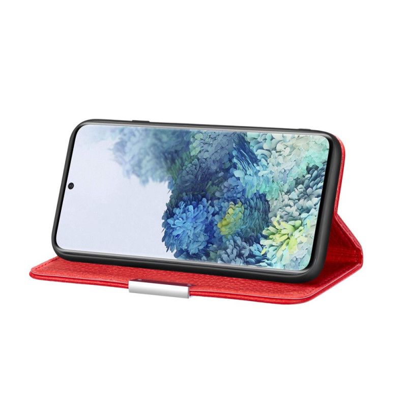 Flip Kotelot Samsung Galaxy S20 Ultra Szary Czarny Etui na Telefon Ultra Elegancka Imitacja Skóry Liczi