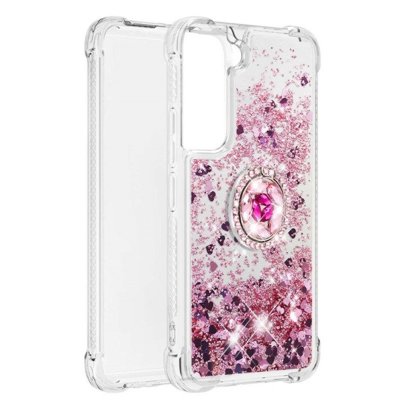 Etui do Samsung Galaxy S22 5G Cekiny Z Podparciem Pierścienia