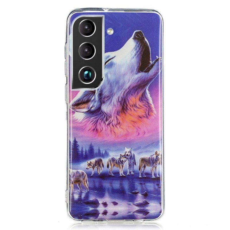 Etui do Samsung Galaxy S22 5G Fluorescencyjny Wilk