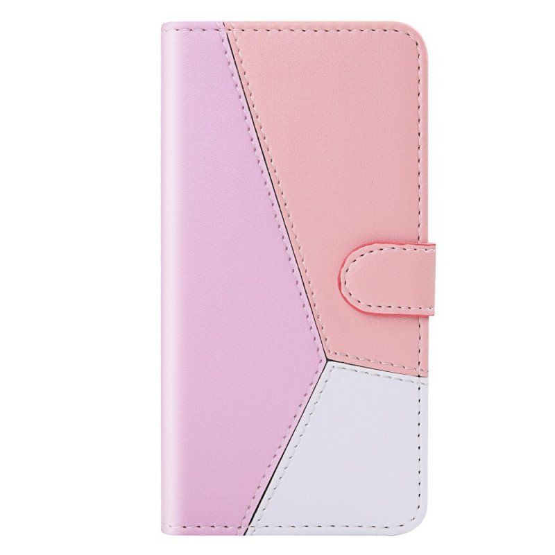 Etui Folio do Samsung Galaxy S22 5G Trójkolorowy Efekt Skóry