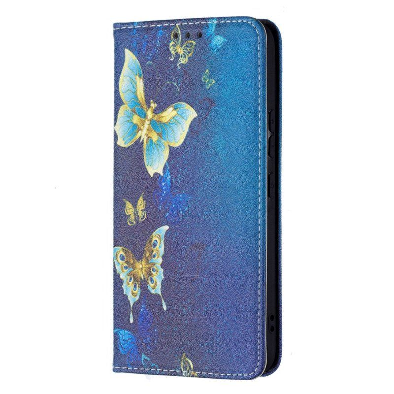 Etui Na Telefon do Samsung Galaxy S22 5G Etui Folio Kolorowe Motyle