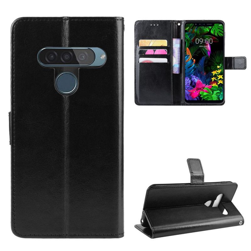 Etui Folio ThinQ LG G8S ThinQ Czerwony Czarny Efektowna Sztuczna Skóra Etui Ochronne