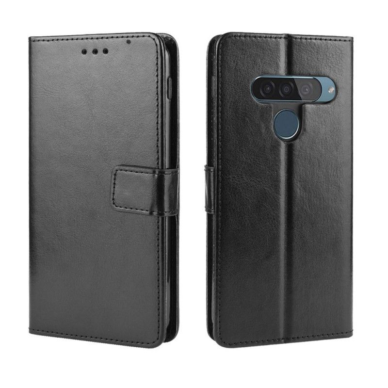 Etui Folio ThinQ LG G8S ThinQ Czerwony Czarny Efektowna Sztuczna Skóra Etui Ochronne