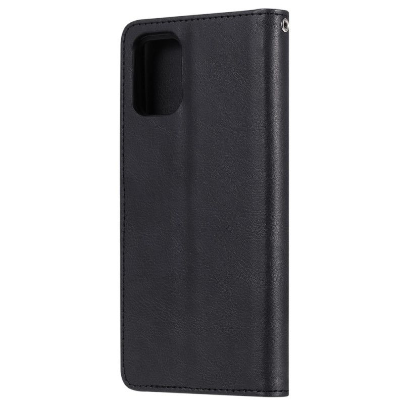 Etui Folio Samsung Galaxy A71 Czerwony Czarny Odpinana Skorupa I Pasek