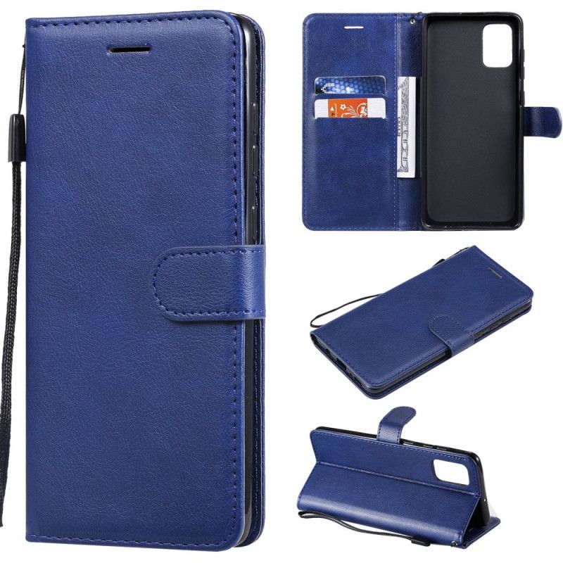 Etui Folio Samsung Galaxy A71 Czerwony Czarny Seria W Jednolitym Kolorze Z Paskiem