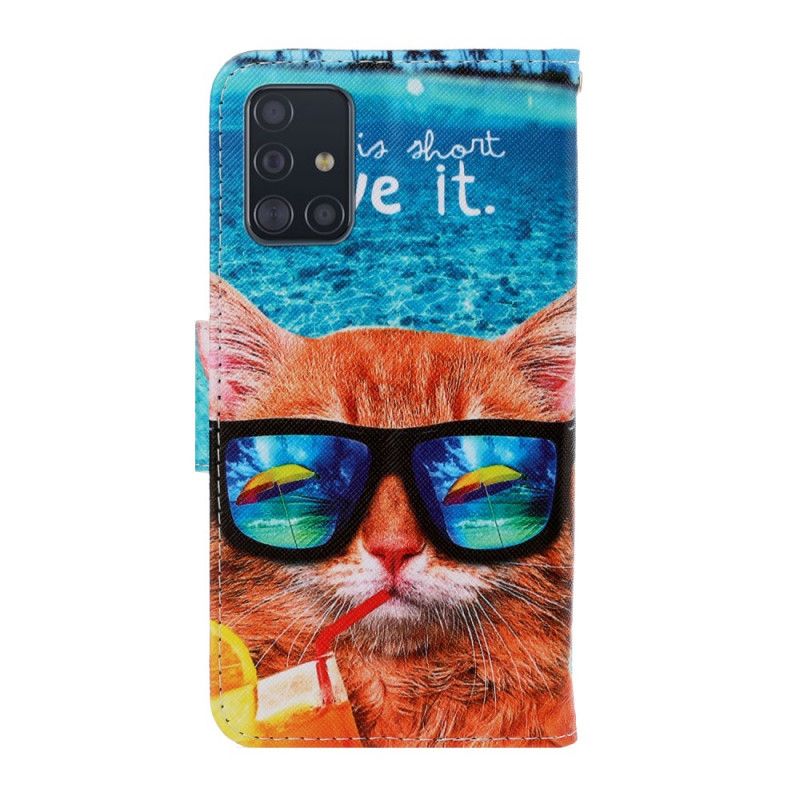 Etui Folio Samsung Galaxy A71 Kot Żyje W Stringach Etui Ochronne