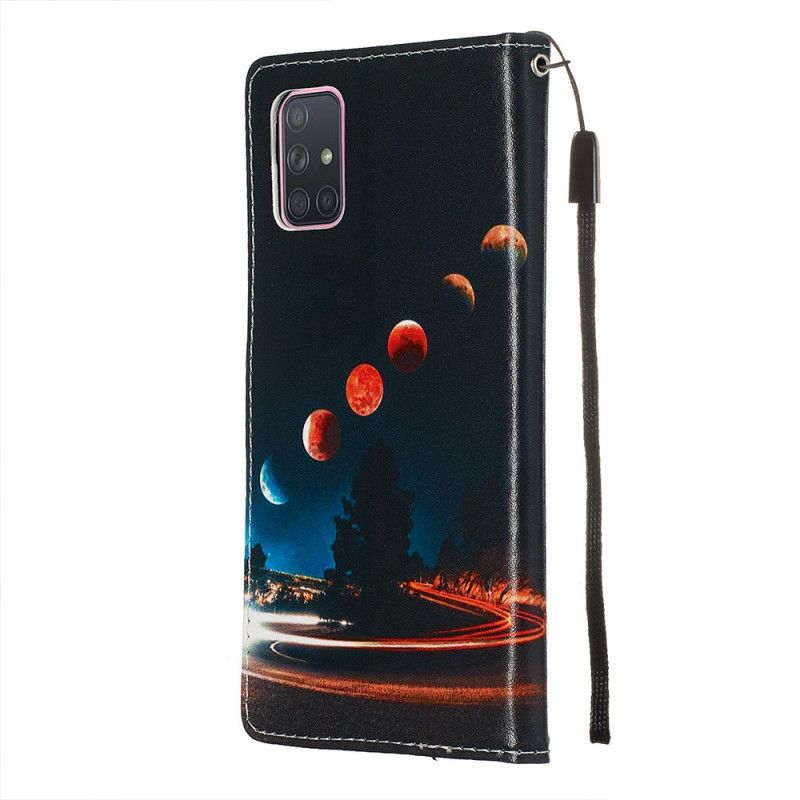 Etui Folio Samsung Galaxy A71 Księżyce I Galaktyki Etui Ochronne