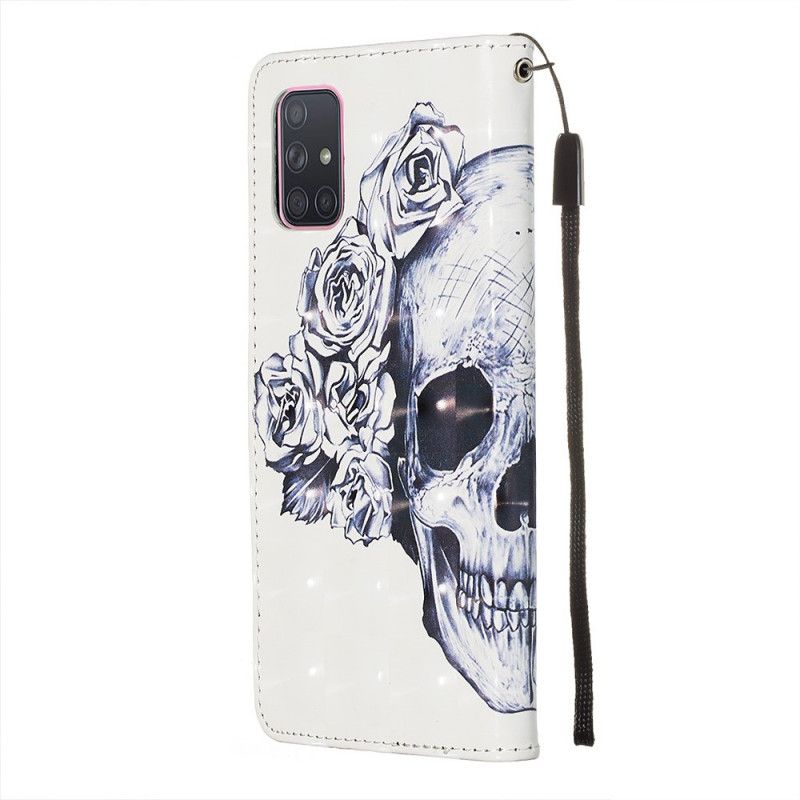 Etui Folio Samsung Galaxy A71 Kwiecista Czaszka Etui Ochronne