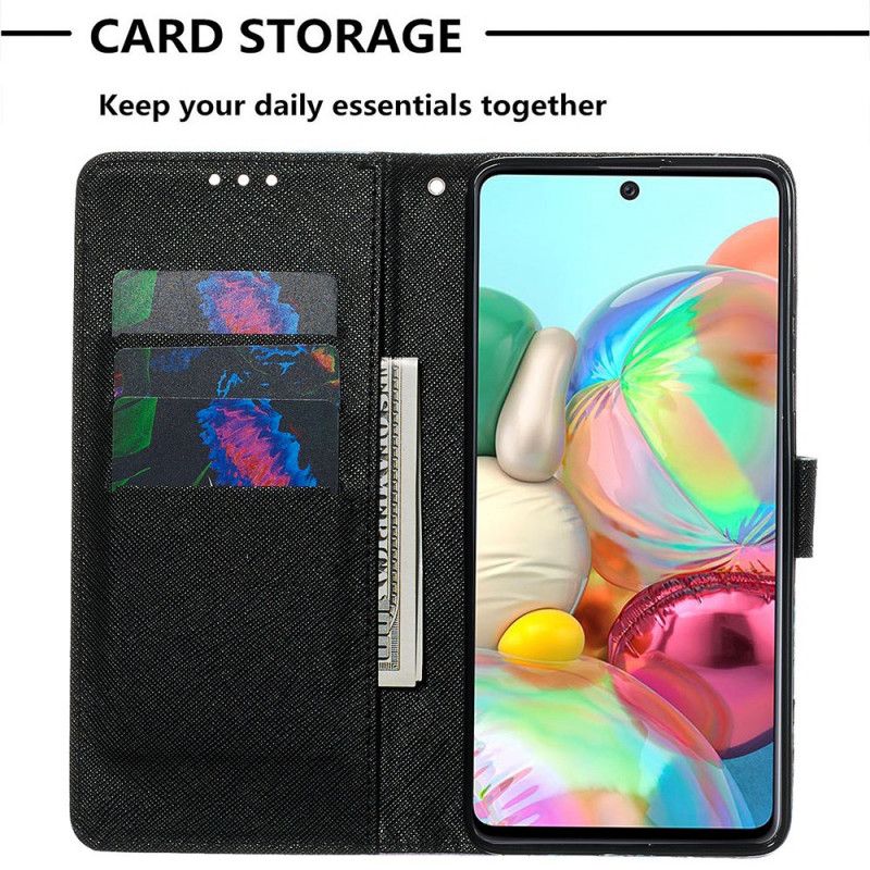 Etui Folio Samsung Galaxy A71 Kwiecista Czaszka Etui Ochronne