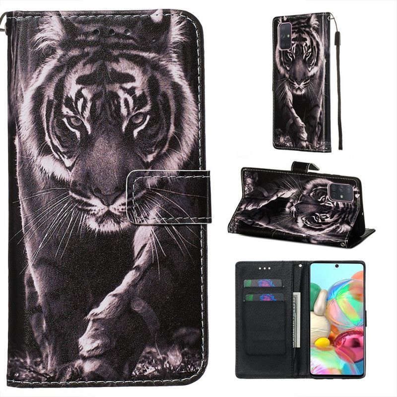 Etui Folio Samsung Galaxy A71 Nocny Tygrys