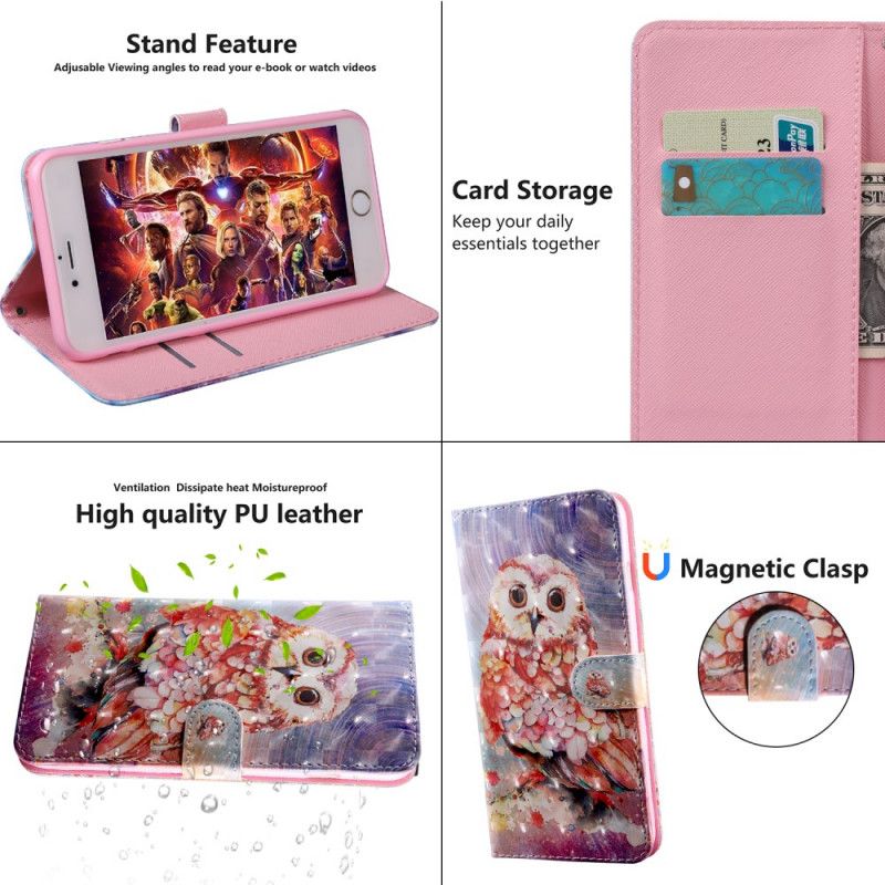 Etui Folio Samsung Galaxy A71 Sowa Malarza Etui Ochronne