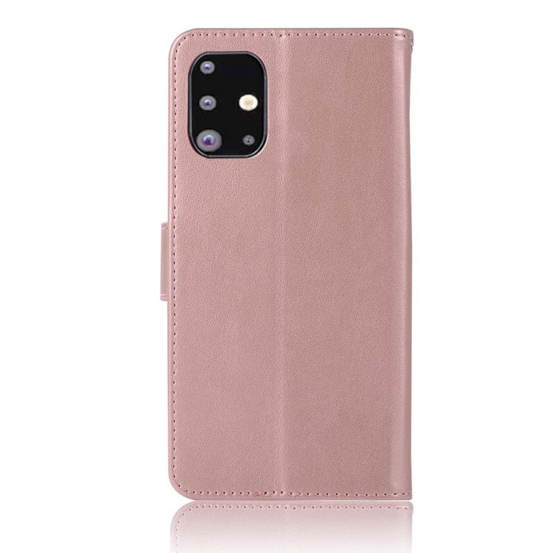 Etui Folio Samsung Galaxy A71 Szary Czarny Łapacz Snów Z Efektem Skóry Etui Ochronne