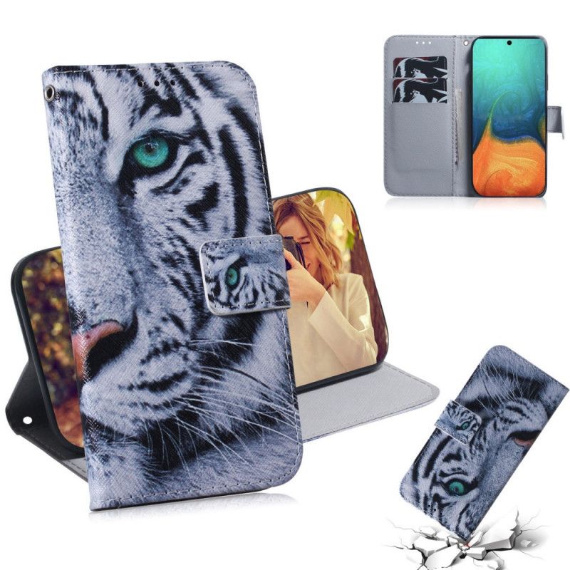 Etui Folio Samsung Galaxy A71 Twarz Tygrysa Etui Ochronne