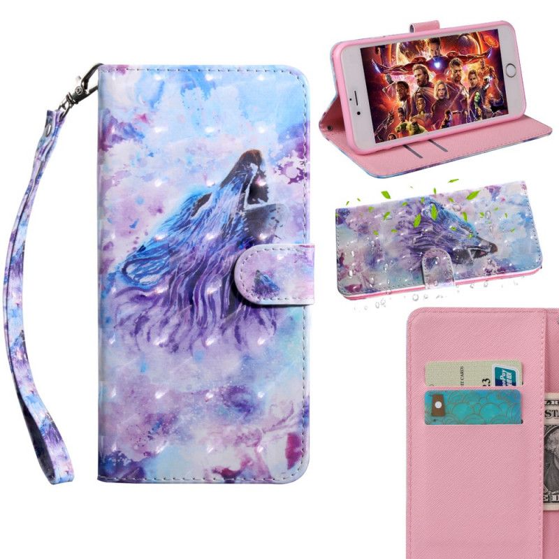 Etui Folio Samsung Galaxy A71 Wilk Akwarelowy Etui Ochronne