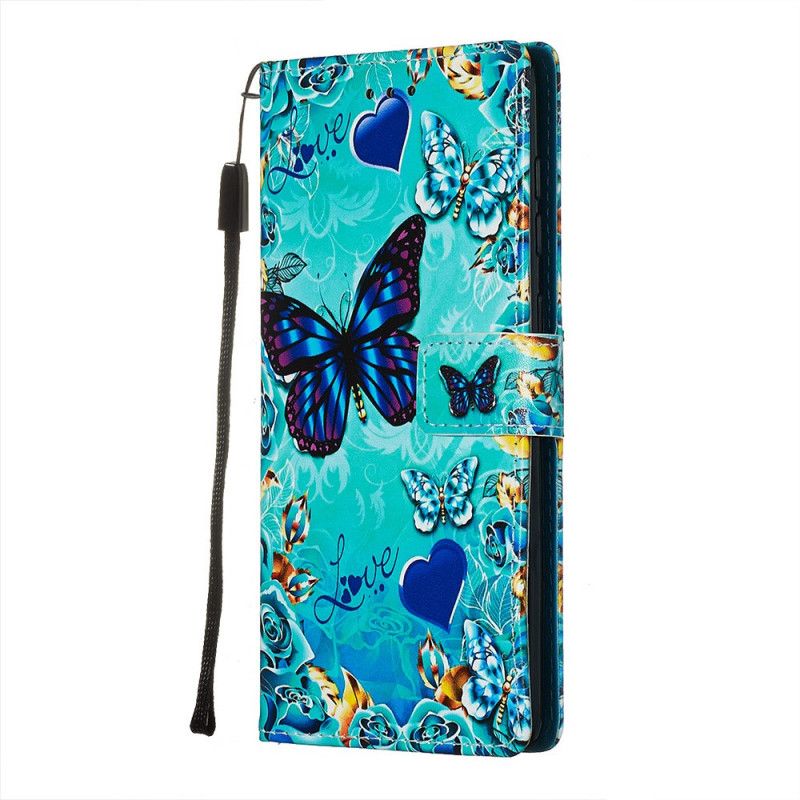 Etui Folio Samsung Galaxy A71 Złote Motyle