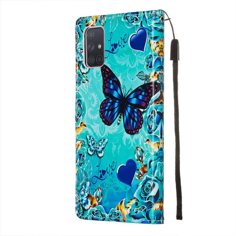 Etui Folio Samsung Galaxy A71 Złote Motyle