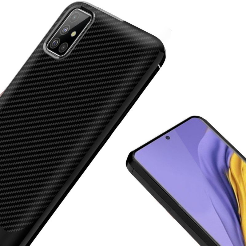 Etui Samsung Galaxy A71 Czerwony Czarny Nowoczesna Antypoślizgowość Etui Ochronne