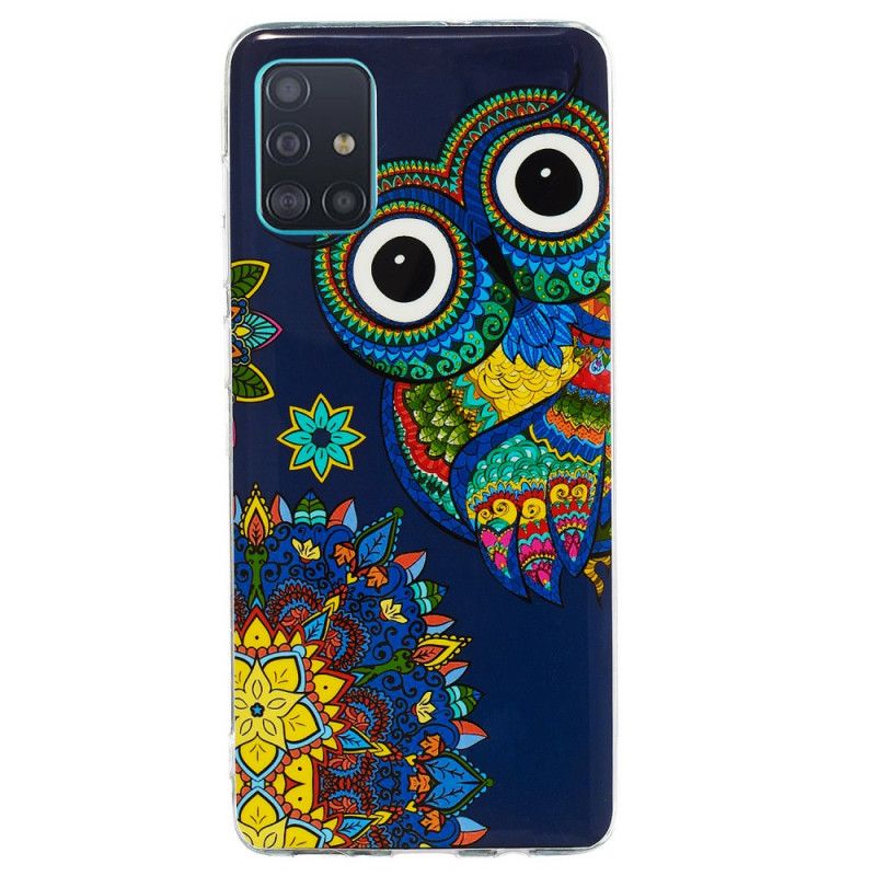 Etui Samsung Galaxy A71 Fluorescencyjna Sowa Mandala Etui Ochronne