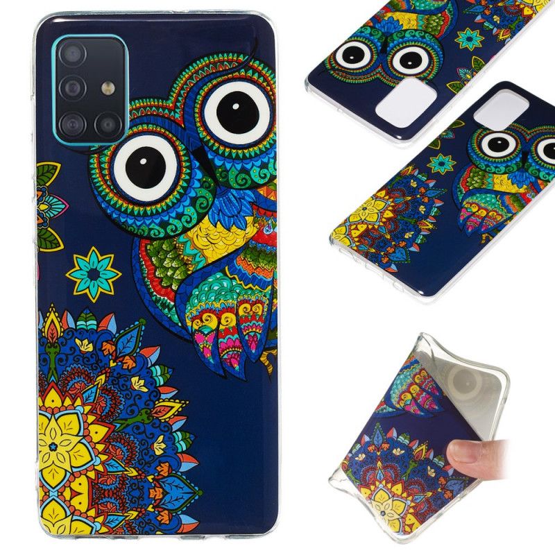 Etui Samsung Galaxy A71 Fluorescencyjna Sowa Mandala Etui Ochronne