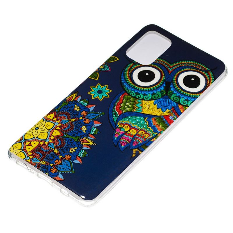 Etui Samsung Galaxy A71 Fluorescencyjna Sowa Mandala Etui Ochronne